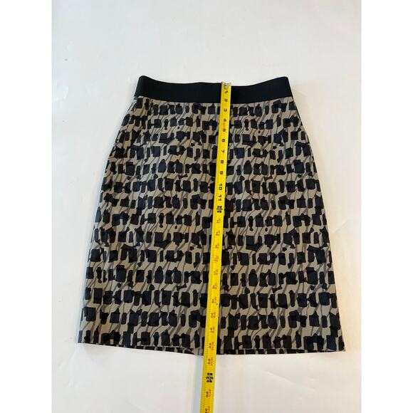Classiques Entier Patterned Silk Wool Blend Straight Cut Skirt Career Women's 6 - Picture 14 of 16